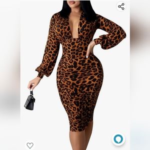 Bodycon v neck ruched dress